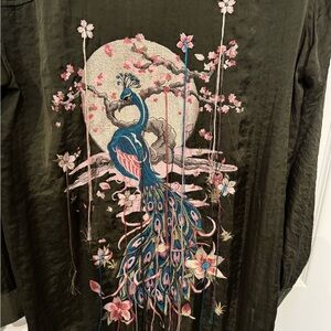 Zara Embroidered Peacock tunic blouse